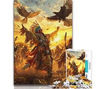 Adult Jigsaw Puzzles 1000 Pieces Native American Men,Help The Brain Exercise Addictive Toys to Cultivate Patience Perfect Decoration 50x75cm