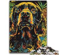Adult Jigsaw Puzzles 1000 Pieces Neon Dog Adult Jigsaw,Educational Games Home Decoration Unique Home Decor And Gifts (75x50cm)