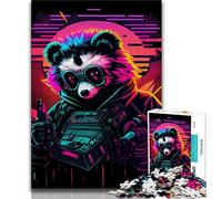Adult Jigsaw Puzzles 1000 Pieces Neon Panda 1000 Pieces for Adults,Educational Games Home Decoration Birthday Present, Gifts, Wall Art (size 75x50cm)