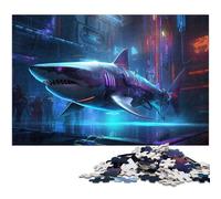 Adult Jigsaw Puzzles 1000 Pieces Neon Predator The Jigsaw Puzzle with Matching Poster And Trivia Sheet (Size 75x50cm)