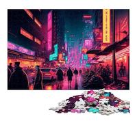 Adult Jigsaw Puzzles 1000 Pieces Night City Jigsaw Puzzles for Adults High-Difficulty Brain Teaser for Teenagers 26X38CM/10.23x14.96inch