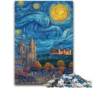 Adult Jigsaw Puzzles 1000 Pieces Night Sky City Cityscape for And from 14 Years And over Play Toys Because It Is Ideal As A Gift for The Whole Family 26x38cm