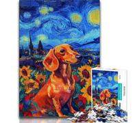 Adult Jigsaw Puzzles 1000 Pieces Night Sky Dachshund Adult Puzzles,Challenging Game Toys Wall Decoration Unique Birthday And Xmas Gifts (size 75x50cm)