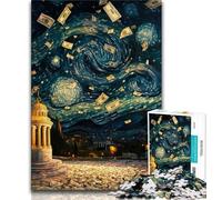 Adult Jigsaw Puzzles 1000 Pieces Night Sky Dollar Bills Puzzles for Teenagers,Stress Reliever Staycation Kill Time Wishlist with Santa Claus 26x38cm