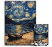 Adult Jigsaw Puzzles 1000 Pieces Night Sky Van Gogh Cardboard Jigsaw Puzzles for Birthdays, Holidays, Best for Christmas 26X38CM