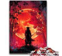 Adult Jigsaw Puzzles 1000 Pieces Ninja Under The Blood Moon Teenager Jigsaw,Stress Reliever Staycation Kill Time Home Decoration Toys (75x50cm)