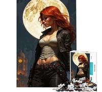 Adult Jigsaw Puzzles 1000 Pieces Nocturnal Huntress Fun at Home Activities, Tough Challenge Brain Teaser Game Suitable for People Aged 14 And Above (38x52cm)