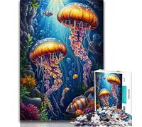 Adult Jigsaw Puzzles 1000 Pieces Ocean Jellyfish,Help The Brain Exercise Addictive Toys to Cultivate Patience Gift For Birthdays (75x50cm)