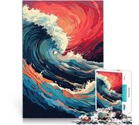 Adult Jigsaw Puzzles 1000 Pieces Ocean Waves Pop Art Made of cardboard for ages 14 and over Family Activities Birthday present。size:26x38cm/10.24x14.96inch