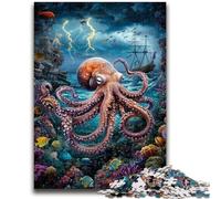 Adult Jigsaw Puzzles 1000 Pieces Octopus in The Ocean Challenging Game And Family Play Wall Decoration Unique Birthday And Xmas Gifts 50x75cm