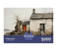 Adult Jigsaw Puzzles 1000 Pieces Old Cottage with Red Door Jigsaws for Adults Toy Wall Decor Home Decoration Educational Challenge 70x50cm/1000pcs