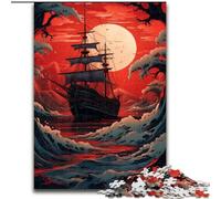 Adult Jigsaw Puzzles 1000 Pieces Old Ship in The Ocean Puzzle Made of Wood, for Parents, Lovers, Friends - Age 14+ 1000pcs(50x75cm)