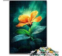 Adult Jigsaw Puzzles 1000 Pieces Orange Flower Growing, Help The Brain Exercise Addictive Toys to Cultivate Patience Enhance Memory (Size 50x75cm)