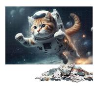 Adult Jigsaw Puzzles 1000 Pieces Outer Space Cats The Jigsaw Puzzle with Matching Poster And Trivia Sheet 1000 PCS(75x50cm)