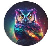 Adult Jigsaw Puzzles 1000 Pieces Owl 1000 Piece Round Jigsaw Ideal DIY Decor & Brain Teaser Gift 67.5x67.5cm
