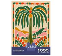 Adult Jigsaw Puzzles 1000 Pieces Palm Tree Desert Landscape Illustration Adult Puzzles Hands-on Game Analysis And Logic Gifts for Friends And Family 52x38cm/1000pcs