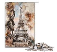 Adult Jigsaw Puzzles 1000 Pieces Paris in Watercolor Home Decoration Puzzle Toys Deal As Gifts for The Whole Family 1000 PCS