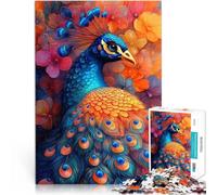 Adult Jigsaw Puzzles 1000 Pieces Peacock in Bloom Stressabbau Staycation Zeit totschlagen Geburtstagsgeschenk75x50cm