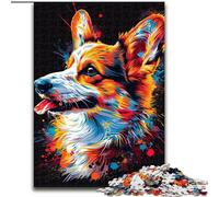 Adult Jigsaw Puzzles 1000 Pieces Pembroke Welsh Corgi Dog Made of Wood, for Ages 14+ 50x75cm Challenging Brain Teaser - Relaxing Toy for Teenagers