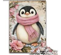 Adult Jigsaw Puzzles 1000 Pieces Penguin Wearing A Scarf, Toys Educational Games Stress Relieving Unique Home Decor And Gifts (size 50x75cm)