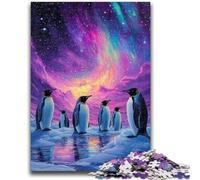Adult Jigsaw Puzzles 1000 Pieces Penguins Under The Aurora Adult Puzzles,Decompressing Intellectual Educational Toy Birthday Gift (75x50cm)