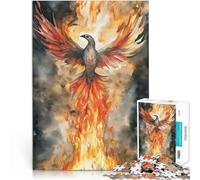 Adult Jigsaw Puzzles 1000 Pieces Phoenix Rising Watercolor Lernspiele Heimdekoration einzigartiges Herausforderungsspiel52x38cm