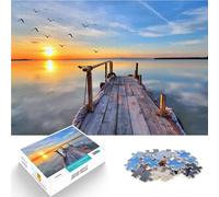 Adult Jigsaw Puzzles 1000 Pieces Pier sunset at the Sea Lernspiele DIY Spielzeug Künstlersammlung, Bildende Kunst38x26cm