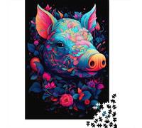 Adult Jigsaw Puzzles 1000 Pieces Pig Wooden Puzzle for Adults And Teenager Home Decoration Puzzle Toys 1000pcs (75x50cm)