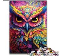 Adult Jigsaw Puzzles 1000 Pieces Pink Owl 1000-Piece Jigsaw Puzzle Challenging Brain Teaser for Teenager, Family Game Night Fun 50x75cm