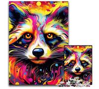 Adult Jigsaw Puzzles 1000 Pieces Pink Raccoon Jigsaw Puzzles for Adults High-Difficulty Brain Teaser for Teenagers 50x75CM/19.68x29.52inch
