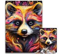 Adult Jigsaw Puzzles 1000 Pieces Pink Raccoon Jigsaw Puzzles for Adults High-Difficulty Brain Teaser for Teenagers 26X38CM/10.23x14.96inch