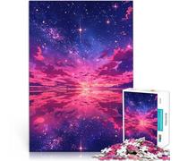 Adult Jigsaw Puzzles 1000 Pieces Pink Reflections Starry Sky Quizspiel Wanddekoration Einzigartige Geburtstags- und Weihnachtsgeschenke75x50cm