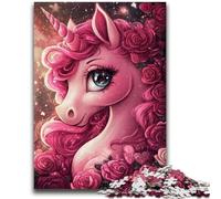 Adult Jigsaw Puzzles 1000 Pieces Pink Unicorn Adult Jigsaw,Educational Games Home Decoration Unique Home Decor And Gifts (26x38cm)