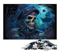 Adult Jigsaw Puzzles 1000 Pieces Pirate Skeleton Jigsaw Puzzles for Adults High-Difficulty Brain Teaser for Teenagers 50x75CM/19.68x29.52inch