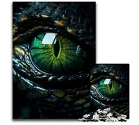 Adult Jigsaw Puzzles 1000 Pieces Poison Dragons Green Eye Impossible Jigsaw Puzzles for Adults Relax & Challenge, Colorful Home Decor Art, for Friends 26X38CM/10.23x14.96inch