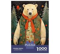 Adult Jigsaw Puzzles 1000 Pieces Polar Bear Xmas Puzzle for Adults Relaxing Games Enhance Memory Birthday Present, Gifts, 38x26cm/1000pcs
