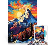Adult Jigsaw Puzzles 1000 Pieces PopArt Mountains Made of wood for ages 14 and over Staycation Kill time Gift ideas。size：50x75cm/19.68x29.52inch
