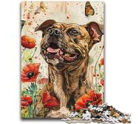 Adult Jigsaw Puzzles 1000 Pieces Poppy Bull Terrier for And from 14 Years And over Play Toys Because It Is Ideal As A Gift for The Whole Family 50x75cm
