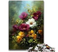 Adult Jigsaw Puzzles 1000 Pieces Poppy Flower Oil Painting Teenager Jigsaw,Stress Reliever Staycation Kill Time Home Decoration Toys (26x38cm)