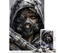Adult Jigsaw Puzzles 1000 Pieces Post-Apocalyptic Warrior with Mask And Gun Brain Teaser Game Tough Challenge Educational Toy Deal As Gifts for The Whole Family (50X75CM)