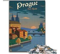 Adult Jigsaw Puzzles 1000 Pieces Prague Challenging To Complete But Fun And Humorous with Matching Poster And Trivia Sheet (50x75cm) 1000pcs