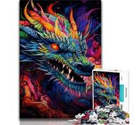 Adult Jigsaw Puzzles 1000 Pieces Psychedelic Art Dragon 1000 Piece Puzzle,Challenging Family Activity Games DIY Toy for Home Wall Decor Gifts (size 38x26cm)