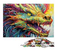 Adult Jigsaw Puzzles 1000 Pieces Psychedelic Art Dragon Jigsaw Puzzles for Adults High-Difficulty Brain Teaser for Teenagers 50x75CM/19.68x29.52inch