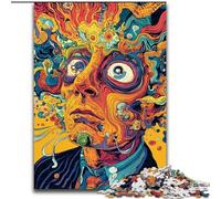 Adult Jigsaw Puzzles 1000 Pieces Psychedelic Art, Elephant Toy Intellectual Game Birthday Present, Gifts, Wall Art for Ages 14+ (Size50x75cm)
