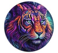 Adult Jigsaw Puzzles 1000 Pieces Psychedelic Art Tiger Cardboard Puzzles for Birthdays,Christmas,Halloween,Thanksgiving,Easter 67.5x67.5cm