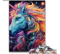 Adult Jigsaw Puzzles 1000 Pieces Psychedelic Colored Horses Jigsaw Home Decor Brain Teaser Game for Teenagers & Family Interaction (size : 50x75cm)