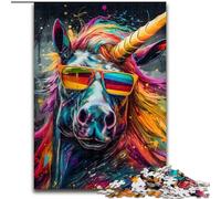 Adult Jigsaw Puzzles 1000 Pieces Psychedelic Colored Horses Jigsaw Made of wood, for Birthdays, Christmas, Halloween, Thanksgiving, Easter 1000pcs(50x75cm)