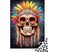 Adult Jigsaw Puzzles 1000 Pieces Psychedelic Dreams Skull Wooden Puzzles for Adults Sustainable Puzzle Games 1000pcs (75x50cm)