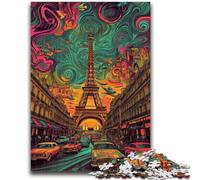 Adult Jigsaw Puzzles 1000 Pieces Psychedelic Eiffel for Age 14 Years And over Decompressing Intellectual Educational Toy Great Gift 50x75cm
