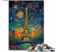 Adult Jigsaw Puzzles 1000 Pieces Psychedelic Eiffel,Help The Brain Exercise Addictive Toys to Cultivate Patience Perfect Decoration 50x75cm